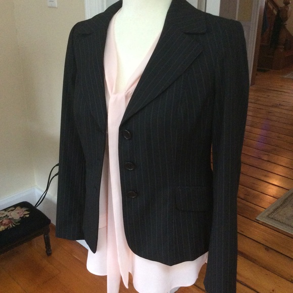 Sharp SEMANTIKS fully lined blazer Blk pinstripe - Picture 7 of 8